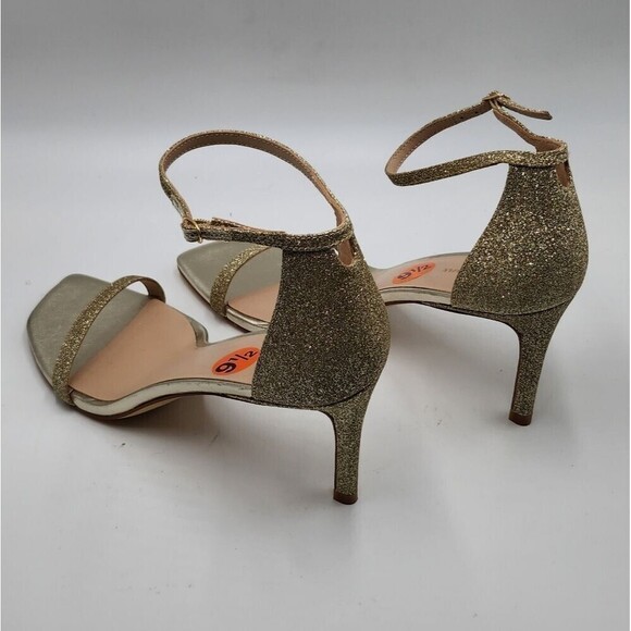 *NWOB Stuart Weitzman Nudistcurve Womens gold glitter ankle strap sandals 9.5M - Picture 8 of 8